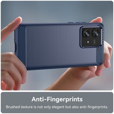 SKALO Motorola Edge 40 Neo 5G Armor Carbon Stöttåligt TPU-skal - Blå