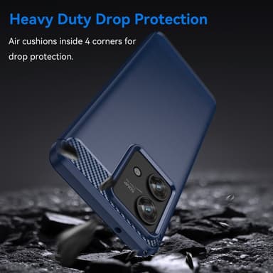 SKALO Motorola Edge 40 Neo 5G Armor Carbon Stöttåligt TPU-skal - Blå