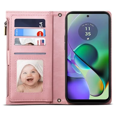 SKALO Motorola Moto G84 5G ESEBLE Big Wallet Plånboksfodral - Roséguld