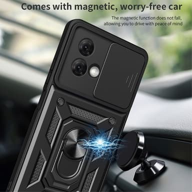 SKALO Motorola Moto G84 5G Armor Hybrid Magnetring Kameraslider - Silver