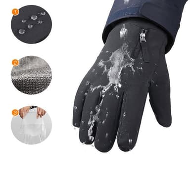 Sportiga vintervantar med touch XL - Svart