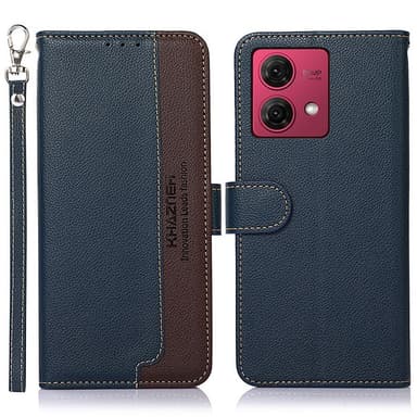 Motorola Moto G84 5G KHAZNEH Plånboksfodral - Blå/Brun