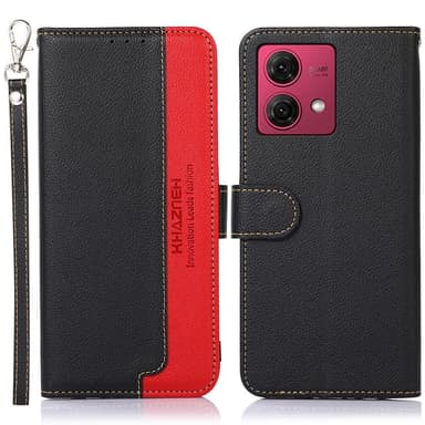 Motorola Moto G84 5G KHAZNEH Plånboksfodral - Svart/Röd