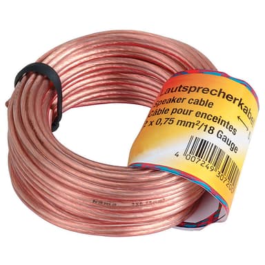 Hama högtalarkabel 2 x 0.75mm² (20m/transparent)