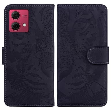 SKALO Motorola Moto G84 5G Embossed Tiger Plånbok - Svart