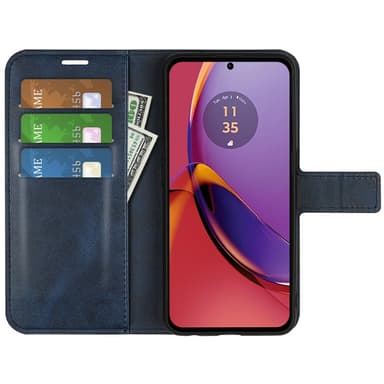 SKALO Motorola Moto G84 5G Premium Plånboksfodral - Blå