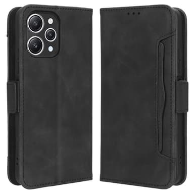 SKALO Xiaomi Redmi 12 4G/5G 6-FACK Plånboksfodral - Svart