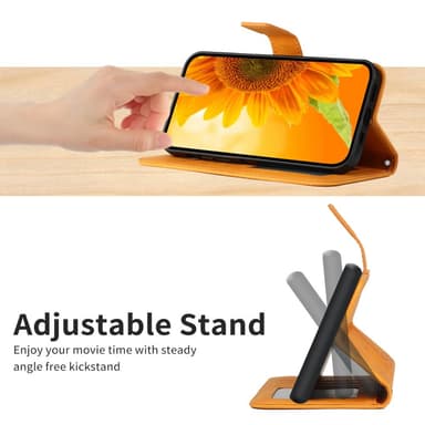 SKALO Motorola Edge 40 Neo 5G Embossed Flower Plånboksfodral i PU-Läder - Ljusbrun