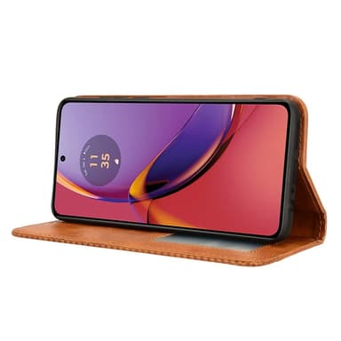 SKALO Motorola Moto G84 5G Embossed Premium Plånboksfodral - Brun