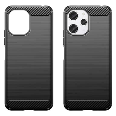 SKALO Xiaomi Redmi 12 4G/5G Armor Carbon Stöttåligt TPU-skal - Svart