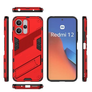 SKALO Xiaomi Redmi 12 4G/5G Armor Hybrid BIBERCAS Skal - Röd
