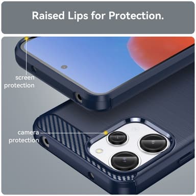 SKALO Xiaomi Redmi 12 4G/5G Armor Carbon Stöttåligt TPU-skal - Blå