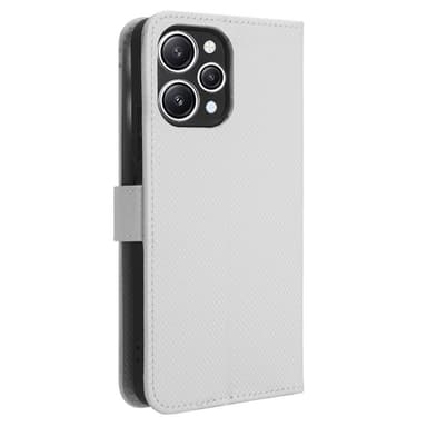 SKALO Xiaomi Redmi 12 4G/5G Premium Mini Romb Plånboksfodral - Vit