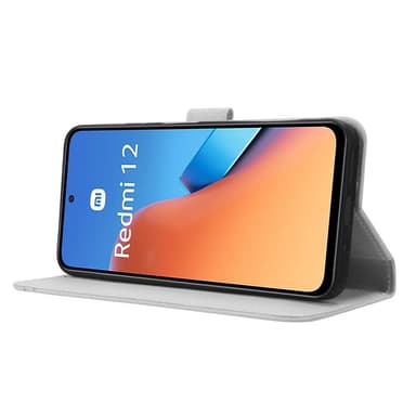 SKALO Xiaomi Redmi 12 4G/5G Premium Mini Romb Plånboksfodral - Vit