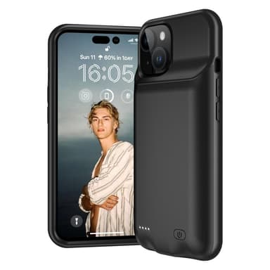 Uppladdningsbart Batteri Fodral Skal för iPhone 15 Plus 8500mAh