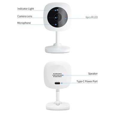 Trådlös WiFi-kamera Rörelsedetektering Tvåvägsröst Night Vision