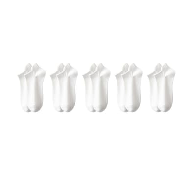 5 Pack Invisible No Show Socks Hälskydd Båtstrumpor för män Vit