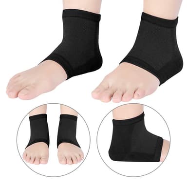 Mjukgörande hälstrumpor 1 par Svart 15-20 cm
