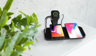 Zens Qi dubbel + Watch trådlös Aluminium laddningsplatta (svart)