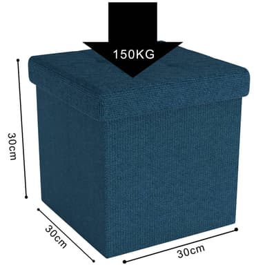 Hopfällbar Sittpall 30x30x30 cm Fotstöd (blå)