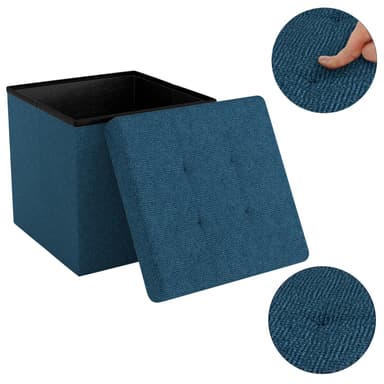 Hopfällbar Sittpall 30x30x30 cm Fotstöd (blå)