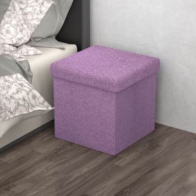 Hopfällbar Sittpall 30x30x30 cm Fotstöd (rosa)