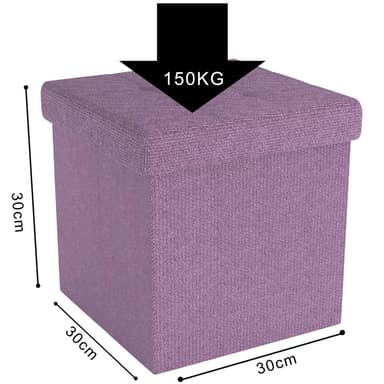Hopfällbar Sittpall 30x30x30 cm Fotstöd (rosa)