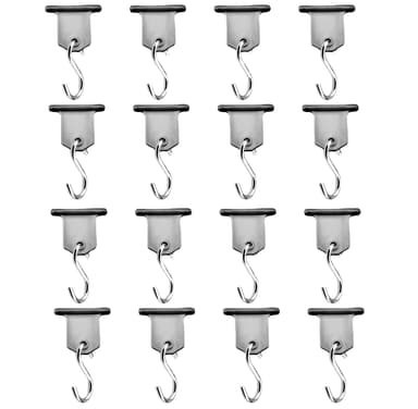 16-pack husbilsförtältkrokar för lätt camping, festlampa Silver