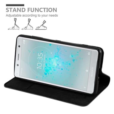 Skal Sony Xperia XZ2 COMPACT Plånboksfodral (Svart)