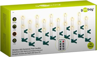20 trådlösa LED-julgranljus
