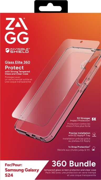 Zagg Samsung Galaxy S24 Glass Elite 360 skalpaket (klar)