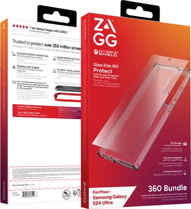 Zagg Samsung Galaxy S24 Ultra Glass Elite 360 skalpaket (klar)