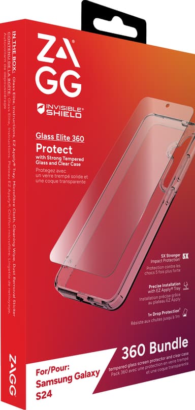 Zagg Samsung Galaxy S24 Glass Elite 360 skalpaket (klar)