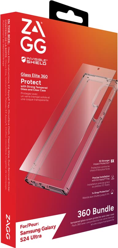 Zagg Samsung Galaxy S24 Ultra Glass Elite 360 skalpaket (klar)