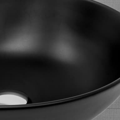 Tvättställ rund Ø 40x14,5 cm Svart keramik ML-Design