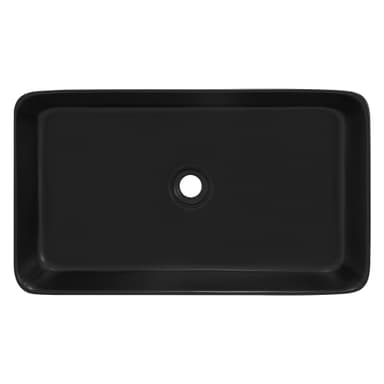 ML-Design keramiskt handfat i matt svart 68x38x12 cm kantigt