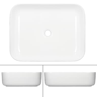 Bänkskiva med keramiskt handfat 505 x 395 mm