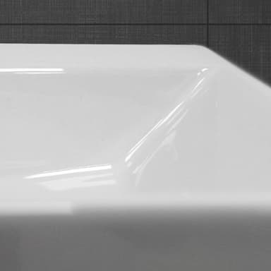Rektangulärt handfat 60,5x36,5x13 cm vit keramik, inkl. bräddavlopp
