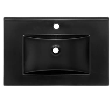 ML-Design Svart matt keramiskt tvättställ 71x16,5x46,5 cm, vinklat