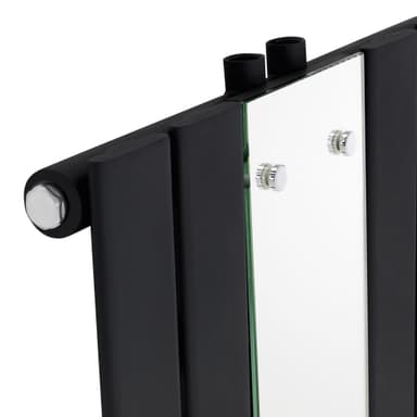 Badrumsradiator med spegel 1200x450 mm svart matt LuxeBath