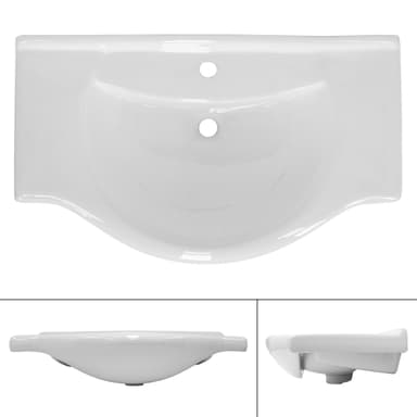 ML Design keramisk diskbänk vit 86x21,5x51,5 cm, inbyggnadsdiskbänk