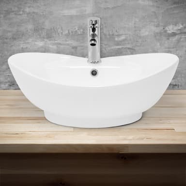 Diskho med bräddavlopp 59x39,5x20,5 cm vit keramik