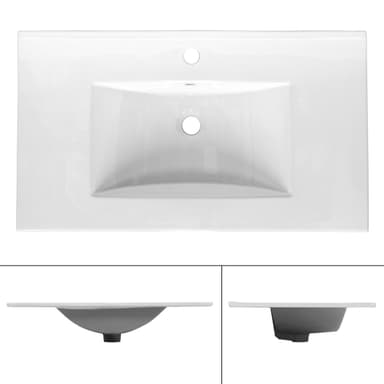 Tvättställ med bräddavlopp och överfyllning 60,5x36x13 cm vit keramik