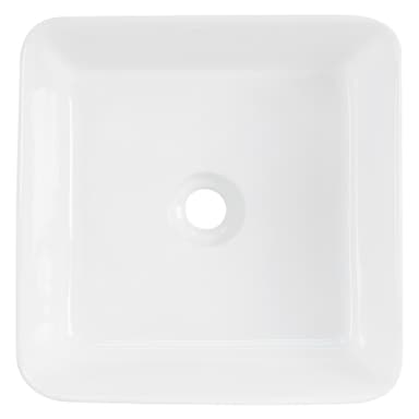 ML-Design Blank vit keramisk diskbänk 39x39x15 cm