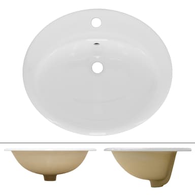 ML-Design keramiskt handfat vit blank 57x19,5x48,5cm oval
