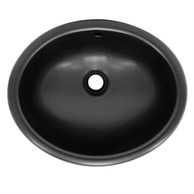 ML-Design keramisk diskbänk vit blank 49x19.5x40.5cm oval inbyggnadsdiskbänk