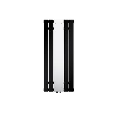 Badrumsradiator med spegel 1200x450 mm svart matt LuxeBath