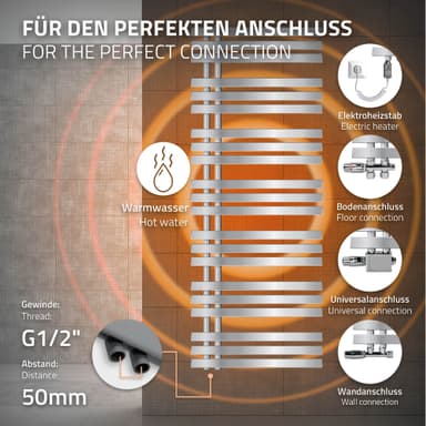ECD Germany Iron EM designradiatorer - 600 x 1600 mm - Krom