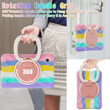 SKALO Samsung Tab A9 Extra Stöttåligt Armor 360 Handtag/Stativ Skal
