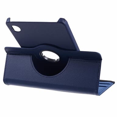SKALO Samsung Tab A9 360 Litchi Fodral - Mörkblå